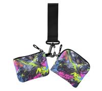 Lot de 2 porte-monnaie pour femme - Style hip-personnalisé - Motif graffiti - Avec poche zippée - Pour femme, Robot audacieux graffiti street art hip-style personnalisé, 1 size, Décontracté