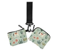 Lot de 2 porte-monnaie style western cowboy cheval bohème cactus vert pour femme avec fermeture éclair et dragonne, Western Cowboy Horse Boho Cactus Vert, 1 size, Impression artistique