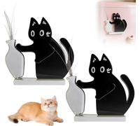 Lot De 2 Porte-Moustaches De Chat, Vase Frigo Magnétique, Mini Aimants Collection Moustache Chats pour Maison Cuisine Bureau Mur Placard Souvenir Décor (2 pièces)