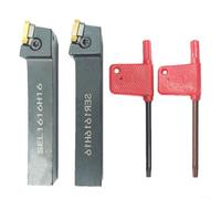 Lot de 2 porte-outils de filetage CNC SER1616H16 SEL1616H16H16 avec inserts en carbure HRC48 16ER AG60 et 16IR AG60 40 MoCr en acier traité thermiquement sous vide HRC48 pour droitiers et gauchers