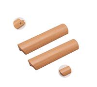 Lot de 2 Porte Poignées Placard en Bois Poignées de Meuble poignées de tiroir en Bois avec vis Poignées en Arc pour Portes Placards Penderies Cuisine Chambre Salle de Bain (hole distance 128mm)
