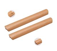 Lot de 2 Porte Poignées Placard en Bois Poignées de Meuble poignées de tiroir en Bois avec vis Poignées en Arc pour Portes Placards Penderies Cuisine Chambre Salle de Bain (hole distance 192mm)