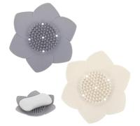 Lot de 2 Porte-Savon de Voyage en Silicone avec Drainage, Motif Fleur Japonaise, Porte-Savon, Garde au Sec et Facile à Nettoyer, pour Salle de Bain/Cuisine/évier