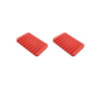 Lot de 2 porte-savon en silicone antidérapant pour salle de bain Rouge