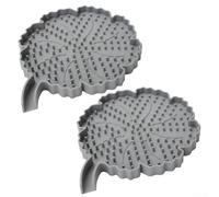 Lot de 2 porte-savon en silicone avec drainage, design en forme de fleur, porte-savon antidérapant pour salle de bain et cuisine, gris