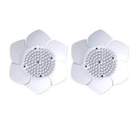 Lot de 2 porte-savon en silicone Motif fleurs japonaises Blanc