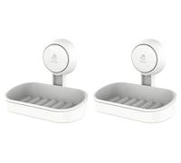 Lot de 2 porte-savon mural pour douche - Installation en une seconde - Pas de perçage nécessaire, amovible, convient pour salle de bain, baignoire et évier