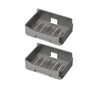 Lot de 2 porte-savon mural pour salle de bain, installation facile, double couche, drainage, économie d'espace, porte-savon monté