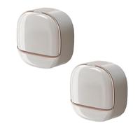 Lot de 2 porte-savon muraux étanches avec couvercle à rabat, porte-savon sans perçage avec drainage pour salle de bain, cuisine, douche (blanc)