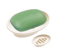 Lot de 2 porte-savons auto-drainants, 12,5 x 8,3 x 2,7 cm, support de barre en silicone avec drainage, boîte de rangement flexible, organisateur de cuisine compact, accessoire pour salle de bain et