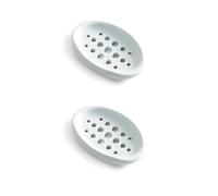 Lot de 2 porte-savons bleus en silicone pour salle de bain, cuisine, comptoir, voyage