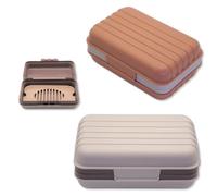 Lot de 2 Porte-Savons Portables ZenHut avec Couvercle, Couleurs Blanc Crème et Saumon, Boite à Savon pour Voyage, Randonnée, Camping