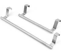 lot de 2 porte-serviettes à suspendre en acier inoxydable | Porte-serviettes de cuisine en deux tailles pour portes d'armoire | 23,4 cm et 36,2cm Porte-serviettes sans percer | gain de place Torchons