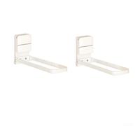 Lot de 2 porte-serviettes amovibles en acier inoxydable avec ventouses puissantes, étagère de rangement peu encombrante pour portes de douche, cuisines, appartements (blanc)
