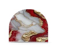 Lot de 2 porte-serviettes de cocktail en acrylique pouvant contenir 50 à 60 serviettes en une seule pièce pour salle de bain et table de chevet, robuste et durable, marbre blanc et rouge