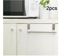 Lot De 2 Porte-Serviettes De Cuisine Extensibles En Acier Inoxydable, À Fixer Sur Une Porte D'armoire, Résistants À La Rouille, Installation Facile