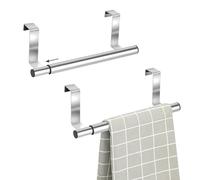 Lot de 2 porte-serviettes de porte - Sans perçage - Extensible - En acier inoxydable - Pour porte, tiroir, porte d'armoire