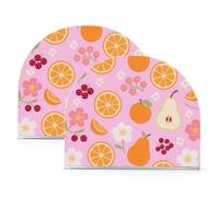 Lot de 2 porte-serviettes en acrylique rose avec texture florale et poire pour l'extérieur, salle à manger autoportant, décoration d'intérieur pour l'extérieur, salle à manger