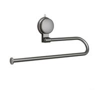 Lot de 2 porte-serviettes en papier portables avec ventouse en acier inoxydable sans perçage, support mural amovible pour cuisine, salle de bain, camping-car, bateau, économie d'espace, 33,6 x 7,6 cm