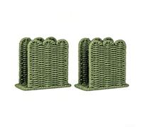 Lot de 2 porte-serviettes en papier tressé fait à la main | Élégant organiseur de table de cuisine à bords festonnés pour décoration de ferme rustique, accessoires de salle à manger