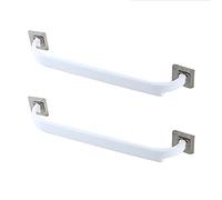 Lot de 2 Porte-Serviettes muraux - Barre et étagère adhésives pour Salle de Bain, Cuisine et Toilettes - Rangement Gain de Place pour Gants de Toilette et Chaussons - Design Bleu é