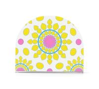 Lot de 2 porte-serviettes tendance en acrylique avec fleurs abstraites jaunes et roses pour l'extérieur, la salle à manger, la décoration d'intérieur pour l'extérieur, la salle à manger