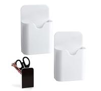 Lot de 2 porte-stylos magnétiques, porte-crayons de taille S, porte-marqueurs magnétiques portables pour la maison, l'école, le bureau, le réfrigérateur, le casier (blanc)