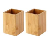 Lot De 2 Porte-Stylos Rectangulaires, Porte-Stylos En Bois, Boîte De Rangement Simple Pour Papeterie, Boîte De Rangement Pour Pinceaux De Maquillage, Boîte D'Organisation De Bureau, Le Bureau