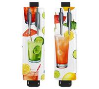 Lot de 2 porte-stylos réglables avec bande élastique pour ordinateur portable, porte-crayons en cuir synthétique, pochette pour journaux, livres, planificateurs, classeurs, tablettes, cocktails d'été