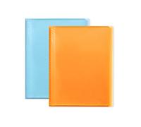 Lot de 2 Porte Vue Neutres A4 80 vues/40 Pochettes Couverture Polypro Coloris Aléatoires