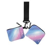 Lot de 2 portefeuilles à double dragonne pour femme avec dragonne, bleu, rose, motif Star River Universe, Étoile bleue rose River Universe, 1 size, Décontracté