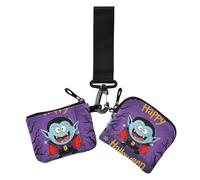 Lot de 2 portefeuilles à double poignet avec dragonne pour femme Motif vampire Happy Halloween, Happy Halloween cartoon mignon vampire, 1 size, Décontracté