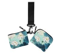Lot de 2 portefeuilles à double poignet pour femme avec dragonne pour un usage quotidien Motif fleurs à l'encre chinoise, Peinture à l'encre chinoise fleur, 1 size, Impression artistique