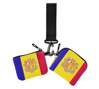 Lot de 2 portefeuilles double pour femme Drapeau d'Andorre - Grande capacité - Avec dragonne, Drapeau d'Andorre, 1 size, Décontracté
