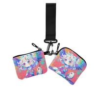 Lot de 2 portefeuilles doubles pour femme - Avec fermeture éclair - Avec dragonne, Esthétique Beauty Ant Art peinture, 1 size, Impression artistique