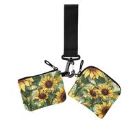 Lot de 2 portefeuilles esthétiques avec porte-clés pour femme - Motif tournesol Wasteland, Terres désolées de tournesol esthétiques, 1 size, Impression artistique