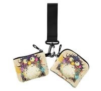 Lot de 2 portefeuilles esthétiques pour femme avec fermeture éclair et dragonne, Esthétique Beauty Ant Art peinture, 1 size, Impression artistique