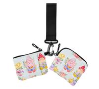 Lot de 2 portefeuilles fins et amovibles avec fermeture éclair et porte-clés pour femme Motif fleurs fraîches et printanières, Happy Easter Fresh Spring Vivid Flowers, 1 size, Décontracté