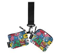 Lot de 2 portefeuilles fins et amovibles avec poche zippée pour femme Motif insolite, Motifs de style insolite, 1 size, Décontracté