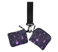 Lot de 2 portefeuilles fins et détachables avec porte-clés pour femme - Motif toile de vampire - Violet - Taille unique - Décontracté, Dark Wind Vampire Web Mystery Purple, 1 size, Décontracté.