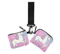 Lot de 2 portefeuilles magiques de licorne rêveuse pour femme - Grande capacité - Porte-monnaie avec fermeture éclair et poche pour pièces de monnaie, licornes magiques rêveuses, 1 size, Décontracté