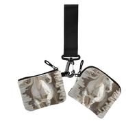Lot de 2 portefeuilles muraux en bois 3D pour femme avec dragonne amovible et porte-clés, Cheval animal mural en bois 3D, 1 size, Décontracté