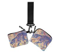 Lot de 2 portefeuilles mystérieux avec motif squelette de dinosaure blanc pour femme avec poche zippée pour le travail, les voyages, Invocation mystérieuse d'un squelette de dinosaure blanc, 1 size