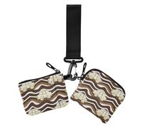 Lot de 2 portefeuilles pour femme avec motif de vague de dessin animé et dragonne - Kaki, Motif vague dessin animé voiture kaki, 1 size, Décontracté