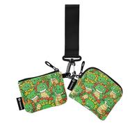 Lot de 2 portefeuilles pour femme avec motif dragon chinois de dessin animé - Grande capacité - Porte-monnaie avec fermeture éclair - Pour femme