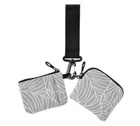 Lot de 2 portefeuilles simples en velours sculpté pour femme - Taille compacte - Porte-cartes de visite avec dragonne - Gris, Gris Simple Sculpté Velours, 1 size, Décontracté