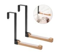 Lot de 2 Portemanteau Pliable pour Porte, Tasseaux Murale en Bois Porte Manteau, crochets de porte à suspendre, Foldable Over The Door Hook avec Caoutchouc antidérapant pour accrocher des vêtements