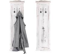 lot de 2 portemanteaux T33, Wandgarderobepaneel, Wandhaken Holz 109x28x4cm ~ blanc shabby