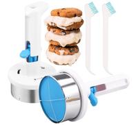 Lot de 2 portionneurs de boules de glace, diamètre : 8,5 cm, ABS, 2025, styles avec brosse de nettoyage, pour faire des gâteaux glacés, des biscuits et des sandwichs