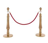 Lot de 2 Poteau de Guidage Barriere avec Poteaux et Cordes en Velours Idéales pour les Fêtes les Musées et les Mariages(Gold)